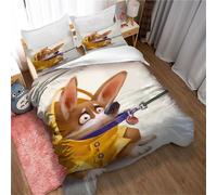 Parure De Lit Ste-X Anime 3d Animals En Microfibre Avec Housse De Couette 230 X 220/200 X 200, Motif Chien