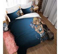 Parure De Lit Ste-X Fairy Tail Naz, Housse De Couette Et Taie D'oreiller En Microfibre Polyester Avec Fermeture Éclair 50 X 75 Cm, Douce Et Anti-Sensibilité, Image