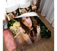 Parure De Lit Ste-X, Housse De Couette Emma Watson, Microfibre, Avec 2 Taies D'oreiller 50 X 75 Cm, Photo