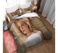 Parure De Lit Ste-X, Housse De Couette Emma Watson, Microfibre, Avec 2 Taies D'oreiller 50 X 75 Cm, Photo