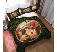 Parure De Lit Ste-X Pour Jeunes, Housse De Couette Monde Des Contes De Fées, Microfibre, Avec 2 Taies D'oreiller 50 X 75 Cm