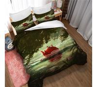 Parure De Lit Ste-X Pour Jeunes, Housse De Couette Monde Des Contes De Fées, Microfibre, Avec 2 Taies D'oreiller 50 X 75 Cm