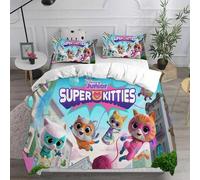 Parure De Lit Super Kitties Kittydale, Ensemble De Literie Pour Chat De Dessin Anime, Housse De Couette Pour Enfants, Ensemble De Literie, Cadeaux D'anniversaire