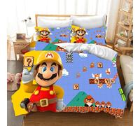 Parure De Lit Super Mario 2/3 Pieces Pour Enfants, Housse De Couette Et Taie D'oreiller, Pour Lit Simple, Double, Queen Size Et King Size, Cadeau De Luxe
