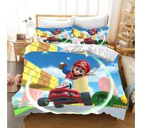 Parure De Lit Super Mario 2/3 Pieces Pour Enfants, Housse De Couette Et Taie D'oreiller, Pour Lit Simple, Double, Queen Size Et King Size, Cadeau De Luxe