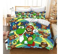 Parure De Lit Super Mario 2/3 Pieces Pour Enfants, Housse De Couette Et Taie D'oreiller, Pour Lit Simple, Double, Queen Size Et King Size, Cadeau De Luxe