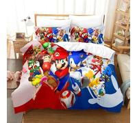 Parure De Lit Super Mario King Size, Motif Anime, Cosplay, Housse De Couette, Taie D'oreiller, Pour Chambre À Coucher