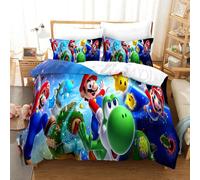 Parure De Lit Super Mario King Size, Motif Anime, Cosplay, Housse De Couette, Taie D'oreiller, Pour Chambre À Coucher