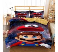 Parure De Lit Super Mario Odyssey, Housse De Couette Et Taie D'oreiller, 3 Pieces, Décoration D'intérieur, Housse De Couette Avec Fermeture Éclair, Microfibre Et Polyester