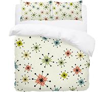 Parure de lit Supersoft Collection Géométrie Atomic Stars - 1 housse de couette + 2 taies d'oreiller assorties