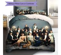 Parure De Lit Sur Le Theme De Downton Abbey, Comprenant Une Housse De Couette Et Deux Taies D'oreiller, Ideal Pour Décorer Une Chambre. Ideal Pour Noël, Halloween Ou Toute Autre Oc