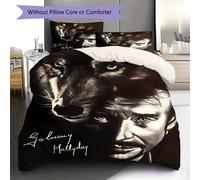 Parure De Lit Sur Le Theme De Johnny Hallyday Comprenant Une Housse De Couette Et Deux Taies D'oreiller, Ideal Pour Décorer Une Chambre. Ideal Pour Noël, Halloween Ou Un Autre Évén