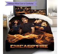 Parure De Lit Sur Le Theme Des Incendies De Chicago, Comprenant Une Housse De Couette Et Deux Taies D'oreiller, Ideal Pour Décorer Une Chambre. Ideal Pour Noël, Halloween Et Bien P