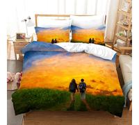 Parure De Lit Tendance Avec Vue Arrière, Impression 3d, Peinture À L'huile, Housse De Couette Confortable, Taie D'oreiller, Drap Double King Size, Housse De Couette Avec Taie D'ore