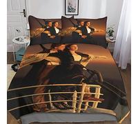 Parure De Lit Titanic avec Housse De Couette Et Housse De Couette pour Enfant Titanic en Bambou Housse De Couette avec Taie d'oreiller Double（200x200cm）