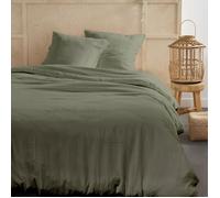 Parure de lit - TODAY - 123329 - 2 personnes - 260x240cm - Gaze de coton unie - Sauge