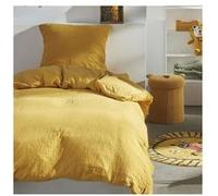 Today Parure de lit 123333 1 personne 140x200 cm Gaze de coton unie Ocre
