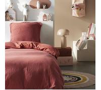 TODAY Parure de lit 1 Personne 140x240 cm Gaze de Coton Unie Terracotta