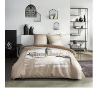 Today Parure de lit 2 Personnes 220x240cm + 2 taies oreillers 63x63 cm imprimée Java 1,6, London Beige