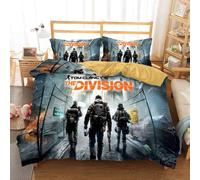 Parure De Lit Tom Clancy's The Division, Plusieurs Tailles, Housse De Couette 52 % Coton, Douce Et Confortable, Avec 2 Taies D'oreiller 80 X 80 Cm