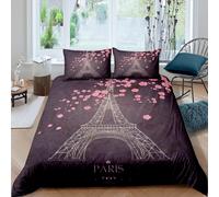 Parure De Lit Tour Eiffel Paris Fashoin 3d Imprimé Queen King Size Housse De Couette Avec Taies D'oreiller Couvre-Lits Pour Filles Literie Chambre