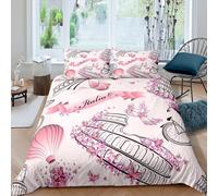 Parure De Lit Tour Eiffel Rose, Paris Fashoin, Imprimée En 3d, Housse De Couette Queen King Size Avec Taies D'oreiller, Pour Filles, Pour Chambre À Coucher