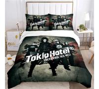 Parure De Lit Toutes Saisons Avec Housse De Couette Et Taies D'oreiller, Motif Groupe De Rock Imprime En 3d De Tokio Hotel, Pour Lit Simple, Double, Queen Size Et King Size
