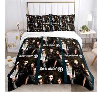 Parure De Lit Toutes Saisons Avec Housse De Couette Et Taies D'oreiller, Motif Groupe De Rock Imprime En 3d De Tokio Hotel, Pour Lit Simple, Double, Queen Size Et King Size