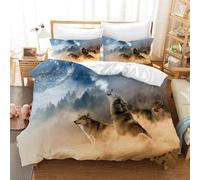 Parure De Lit Trois Pieces Avec Housse De Couette Wolf Soul, Élégante Pour Enfants Et Adolescents
