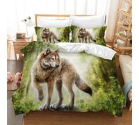 Parure De Lit Trois Pieces Avec Housse De Couette Wolf Soul, Élégante Pour Enfants Et Adolescents
