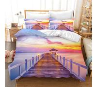 Parure De Lit Trois Pieces Paradise Beach, Housse De Couette Magnifique Paysage, Élégante Pour Enfants Et Jeunes 10