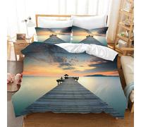 Parure De Lit Trois Pieces Paradise Beach, Housse De Couette Magnifiquement Décorée, Élégante Pour Enfants Et Jeunes