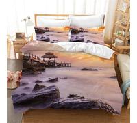 Parure De Lit Trois Pieces Paradise Beach, Housse De Couette Magnifiquement Décorée, Élégante Pour Enfants Et Jeunes