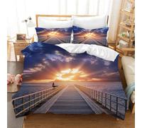 Parure De Lit Trois Pieces Paradise Beach, Housse De Couette Magnifiquement Décorée, Élégante Pour Enfants Et Jeunes