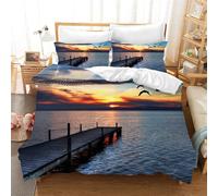 Parure De Lit Trois Pieces Paradise Beach, Housse De Couette Magnifiquement Décorée, Élégante Pour Enfants Et Jeunes