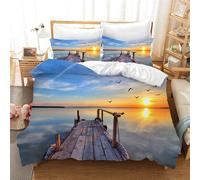 Parure De Lit Trois Pieces Paradise Beach, Housse De Couette Magnifiquement Décorée, Élégante Pour Enfants Et Jeunes