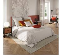 Parure de lit ""Vilma"" en coton lavé tufté blanc ivoire 260x240cm - Atmosphera createur d'interieur