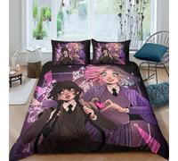 Parure De Lit Wednesday avec Housse De Couette Et Housse De Couette pour Enfant Addams en Bambou Housse De Couette avec Taie d'oreiller King(220x240cm)