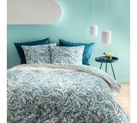 Parure De Lit X Cm Imprim¿¿E V¿¿G¿¿Talis % Coton Oeko-Tex Housse De Couette X Cm + Taies D'oreiller X Cm Bleu Vert, Blanc