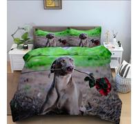 Parure De Lit X Enfant Castor, Braque De Weimar Housse De Couette X Microfibre Housse Couette Personne Avec Fermeture ¿¿Clair, Ensemble De Literie Avec Taie D'oreillers X Cm