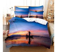 Parure De Lit X Enfant Filet De P¿ºche Au Coucher Du Soleil Housse De Couette X Avec Fermeture ¿¿Clair - Sets De Housse Couette En Microfibre,