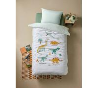 Parure enfant Magicouette DINOS, avec coton recyclé blanc imprimé 140X150