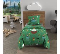Soleil d'ocre, Parure Housse de Couette 120x150 cm Pirates Vert, 100% Coton 57 Fils/cm2