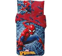 Parure Housse de Couette 140 x 200 cm Spiderman en 100% Coton | 1 x Housse d'oreiller 63 x 63 cm (590674-spi)