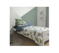 Parure de Lit Imprimé Floral Housse de Couette 140x200cm + 1 Taie d'Oreiller 63x63cm coton motif stakeboard - STREET - ALTOBUY Blanc