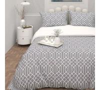 Soleil d'ocre, Parure Housse de Couette 3D Microfibre 240x220 cm Anya Gris