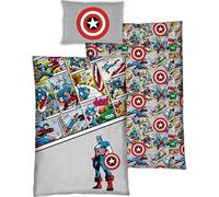 Parure Housse de Couette Avengers Marvel - 1 Housse de Couette + 1 taie d'oreiller - 100% Coton (140 X 200 cm, Parure de lit Avengers Marvel)