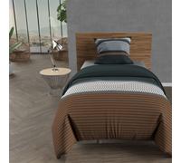 Soleil d'ocre, Parure Housse de Couette Coton 57 Fils 140x200 cm THALES Brique