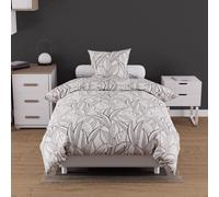 Soleil d'ocre, Parure Housse de Couette Coton 57 Fils 140x200cm Togo Blanc