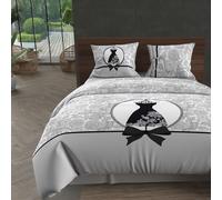 Soleil d'ocre, Black Dress Housse de Couette Coton, Gris, 240x260 cm